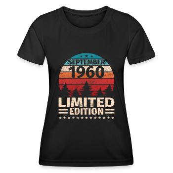 63rd Birthday September Vintage 1960 Vintage - Women's Functional T-Shirt - black - Front - AI Model Female 172 light (172cm)