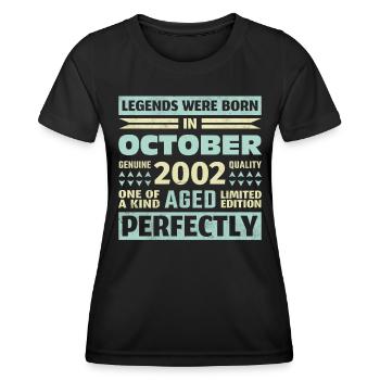 21. Geburtstag Oktober Jahrgang 2002 Vintage - Frauen Funktions-T-Shirt - Schwarz - Vorne - AI Model Female 172 light (172cm)