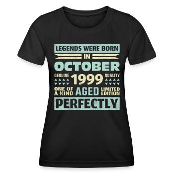 24th Birthday October Vintage 1999 Vintage - Women's Functional T-Shirt - black - Front - AI Model Female 172 light (172cm)