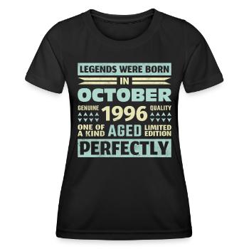 27th Birthday October Vintage 1996 Vintage - Women's Functional T-Shirt - black - Front - AI Model Female 172 light (172cm)