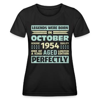 69th Birthday October Vintage 1954 Vintage - Women's Functional T-Shirt - black - Front - AI Model Female 172 light (172cm)