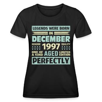 26. Geburtstag Dezember Jahrgang 1997 Vintage - Frauen Funktions-T-Shirt - Schwarz - Vorne - AI Model Female 172 light (172cm)