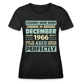 57th Birthday December Vintage 1966 Vintage - Women's Functional T-Shirt - black - Front - AI Model Female 172 light (172cm)