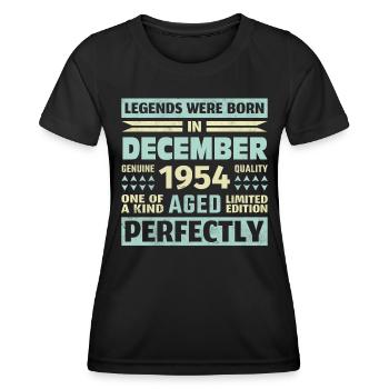 69th Birthday December Vintage 1954 Vintage - Women's Functional T-Shirt - black - Front - AI Model Female 172 light (172cm)