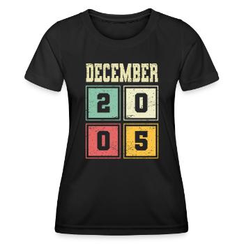 18th Birthday December Vintage 2005 Vintage - Women's Functional T-Shirt - black - Front - AI Model Female 172 light (172cm)