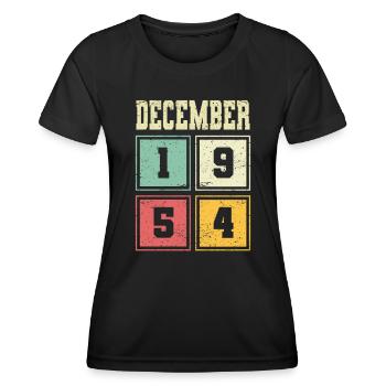 69th birthday December vintage 1954 vintage - Women's Functional T-Shirt - black - Front - AI Model Female 172 light (172cm)