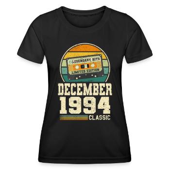 29e anniversaire Décembre Millésime 1994 Millésime - T-shirt sport Femme - noir - Devant - AI Model Female 172 light (172cm)