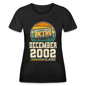 21. Geburtstag Dezember Jahrgang 2002 Vintage - Frauen Funktions-T-Shirt - Schwarz - Vorne - AI Model Female 172 light (172cm)