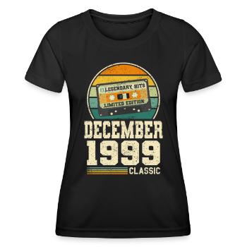 24th Birthday December Vintage 1999 Vintage - Women's Functional T-Shirt - black - Front - AI Model Female 172 light (172cm)