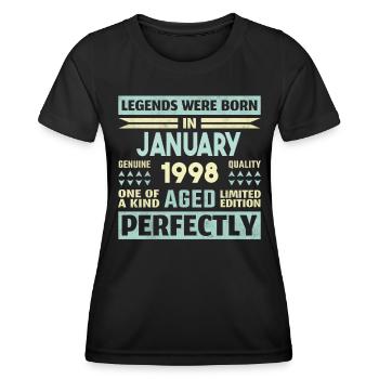 26. Geburtstag Januar Jahrgang 1998 Geschenkidee - Frauen Funktions-T-Shirt - Schwarz - Vorne - AI Model Female 172 light (172cm)
