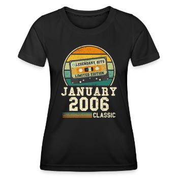 18th Birthday January Vintage 2006 Gift Idea - Women's Functional T-Shirt - black - Front - AI Model Female 172 light (172cm)