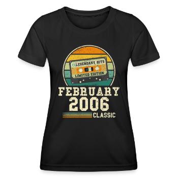 18e anniversaire janvier Vintage 2006 idée cadeau - T-shirt sport Femme - noir - Devant - AI Model Female 172 light (172cm)
