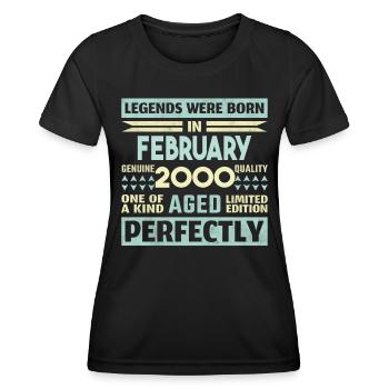24th Birthday FEBRUARY Vintage 2000 Gift Idea - Women's Functional T-Shirt - black - Front - AI Model Female 172 light (172cm)