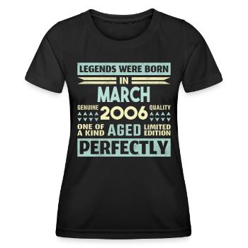 18th Birthday March Vintage 2006 Gift Idea - Women's Functional T-Shirt - black - Front - AI Model Female 172 light (172cm)