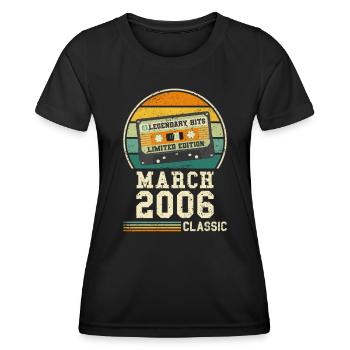 18th Birthday March Vintage 2006 Gift Idea - Women's Functional T-Shirt - black - Front - AI Model Female 172 light (172cm)