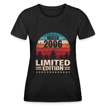 18e anniversaire mars Vintage 2006 idée cadeau - T-shirt sport Femme - noir - Devant - AI Model Female 172 light (172cm)