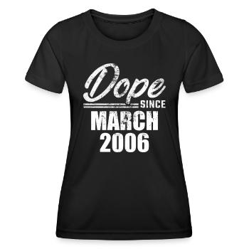 18e anniversaire mars Vintage 2006 idée cadeau - T-shirt sport Femme - noir - Devant - AI Model Female 172 light (172cm)
