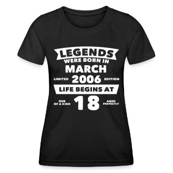 18th Birthday March Vintage 2006 Gift Idea - Women's Functional T-Shirt - black - Front - AI Model Female 172 light (172cm)