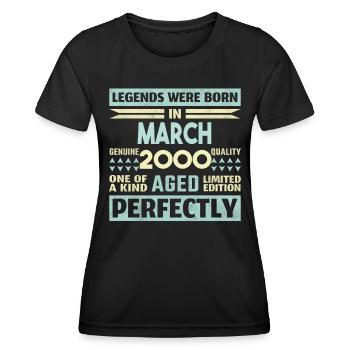24th Birthday March Vintage 2000 Gift Idea - Women's Functional T-Shirt - black - Front - AI Model Female 172 light (172cm)