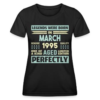 29e anniversaire mars Vintage 1995 idée cadeau - T-shirt sport Femme - noir - Devant - AI Model Female 172 light (172cm)