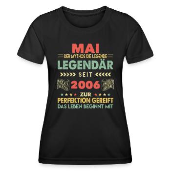 18th Birthday May Vintage 2006 Gift Idea - Women's Functional T-Shirt - black - Front - AI Model Female 172 light (172cm)