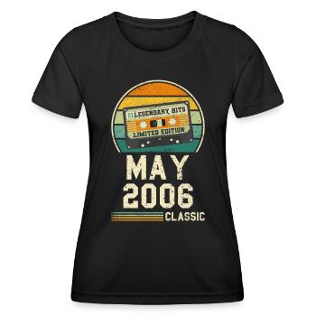 18e anniversaire mai millésime 2006 idée cadeau - T-shirt sport Femme - noir - Devant - AI Model Female 172 light (172cm)