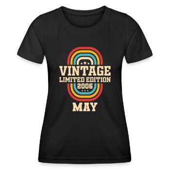 18th Birthday May Vintage 2006 Gift Idea - Women's Functional T-Shirt - black - Front - AI Model Female 172 light (172cm)