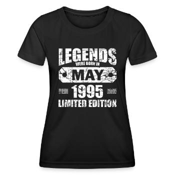 29e anniversaire mai Vintage 1995 idée cadeau - T-shirt sport Femme - noir - Devant - AI Model Female 172 light (172cm)