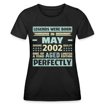 22. Geburtstag Mai Jahrgang 2002 Geschenkidee - Frauen Funktions-T-Shirt - Schwarz - Vorne - AI Model Female 172 light (172cm)