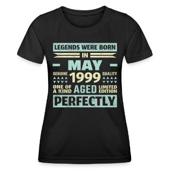 25. Geburtstag Mai Jahrgang 1999 Geschenkidee - Frauen Funktions-T-Shirt - Schwarz - Vorne - AI Model Female 172 light (172cm)