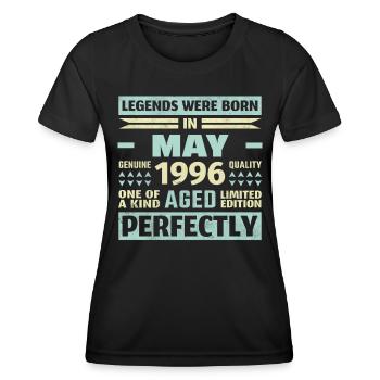 28th Birthday May Vintage 1996 Gift Idea - Women's Functional T-Shirt - black - Front - AI Model Female 172 light (172cm)
