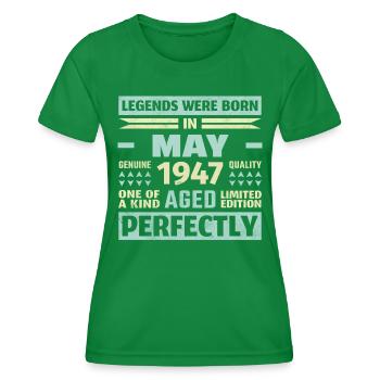 77. Geburtstag Mai Jahrgang 1947 Geschenkidee - Frauen Funktions-T-Shirt - Kelly Green - Vorne - AI Model Female 172 dark (172cm)