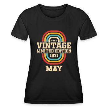 53. Geburtstag Mai Jahrgang 1971 Geschenkidee - Frauen Funktions-T-Shirt - Schwarz - Vorne - AI Model Female 172 light (172cm)