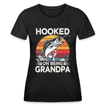 Vintage Rétro Accro À Être Grand-Père - T-shirt sport Femme - noir - Devant - AI Model Female 172 light (172cm)