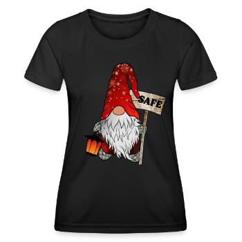 Safe Wichtel – Weihnachtsgnom - Frauen Funktions-T-Shirt - Schwarz - Vorne - AI Model Female 172 light (172cm)