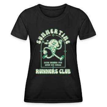 Lustiges Sommer Laufshirt – Eisliebhaber Jogging - Frauen Funktions-T-Shirt - Schwarz - Vorne - AI Model Female 172 light (172cm)