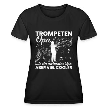 Trompeten Opa Trompeter Trompetenspieler Geschenk - Frauen Funktions-T-Shirt - Schwarz - Vorne - AI Model Female 172 light (172cm)