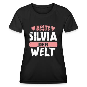 Beste Silvia der Welt - Frauen Funktions-T-Shirt - Schwarz - Vorne - AI Model Female 172 light (172cm)