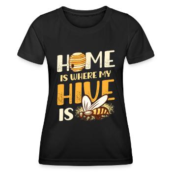 Home Is Where My Hive Is Imker - Frauen Funktions-T-Shirt - Schwarz - Vorne - AI Model Female 172 light (172cm)