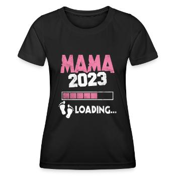 Future maman 2023 Chargement de la progéniture Mère - T-shirt sport Femme - noir - Devant - AI Model Female 172 light (172cm)