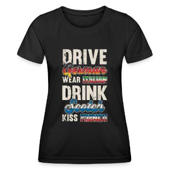 Voyage Airport World Tour 2022 - T-shirt sport Femme - noir - Devant - AI Model Female 172 light (172cm)