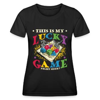 This Is My Lucky Brettspiel - Frauen Funktions-T-Shirt - Schwarz - Vorne - AI Model Female 172 light (172cm)