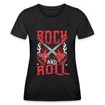 Rock’n’Roll - T-shirt sport Femme - noir - Devant - AI Model Female 172 light (172cm)