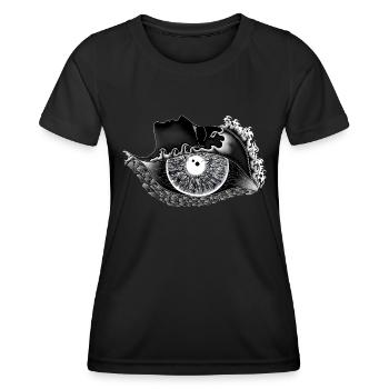Large eye transverse white - Women's Functional T-Shirt - black - Front - AI Model Female 172 light (172cm)
