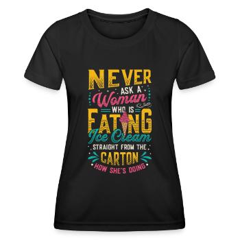 Sad Women Heartbreak Lovesickness Crème glacée - T-shirt sport Femme - noir - Devant - AI Model Female 172 light (172cm)