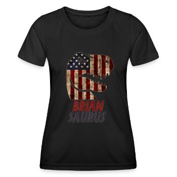 Patriotic Brian Dinosaur Briansaurus - Frauen Funktions-T-Shirt - Schwarz - Vorne - AI Model Female 172 light (172cm)