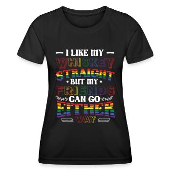 Aime mon whisky droit, je soutiens LGBT. - T-shirt sport Femme - noir - Devant - AI Model Female 172 light (172cm)