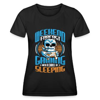 Weekend prediction gaming with a chance. - Women's Functional T-Shirt - black - Front - AI Model Female 172 light (172cm)