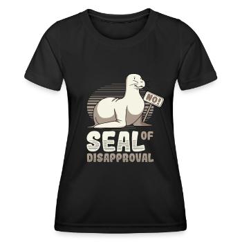 Sceau de rejet dire non. - T-shirt sport Femme - noir - Devant - AI Model Female 172 light (172cm)