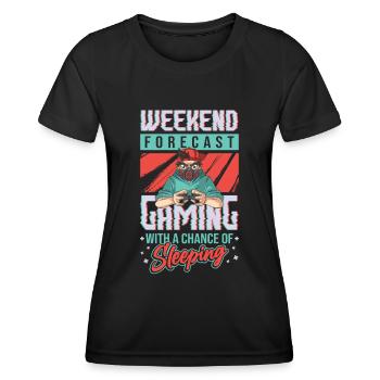 Jeu de prédiction de week-end avec une chance. - T-shirt sport Femme - noir - Devant - AI Model Female 172 light (172cm)